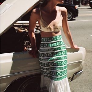NWT Zara Embroided Midi Skirt